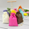 Custom Printed Logo Natural Linen Fabric Packaging Pouch Friendly Drawstring Jute Bags Jewelry Packaging Pouch