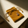 Custom Printing Logo Stylish Velvet Drawstring Packaging Jewelry Necklace Pouch Bag Velvet Suede Jewelry Pouches