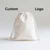 Blank Organic Cotton Drawstring Bag Natural Muslin Pouch for DIY Customization and Eco Friendly Packaging