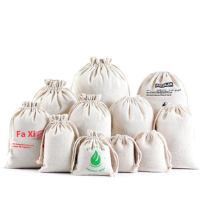 Custom Cotton Linen Drawstring Bag Small Cloth Storage Bag for Organizing & Shopping Handmade Drawstring Cotton Bag