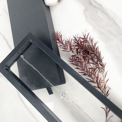 Transparent PE Film Display Transparent Shell 3D Suspended Film Floating Frame Rectangular Black Sliding Drawer Jewelry Box