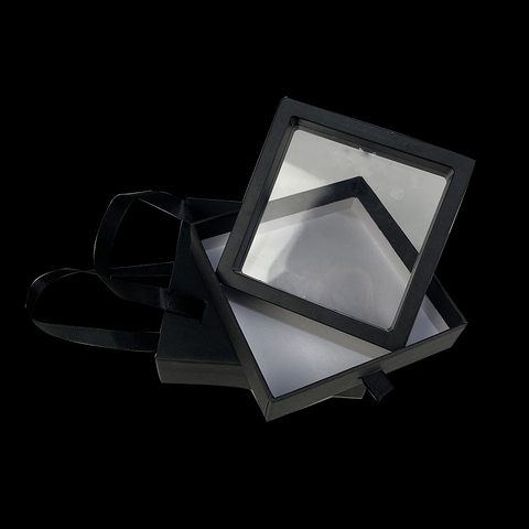 Custom Gift Storage Box Floating Coins Holder Stand Square Show Case Display Frame Medallions Multifunction Jewelry Box