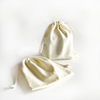Custom Logo Printed Custom White Small Cotton Drawstring Bag Fashion Jewelry Collection Packaging and Storage Container