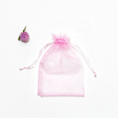 Recyclable Screen Printing Jewelry Pouch 10*12cm Organza Drawstring Gift Bags with Logo Made of Velvet Satin Jute for Industries
