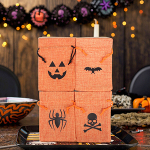 Eco-Friendly Custom Printed Logo Jute Drawstring Bag Hemp Burlap Linen Halloween Candy Pouch for Jewelry Bracelet and Gifts