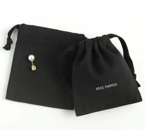 Wholesale Custom Logo Eco Reusable Muslin Favor Gift Fabric Packaging Pouch Recyclable Organic Cotton Drawstring Dust Bag