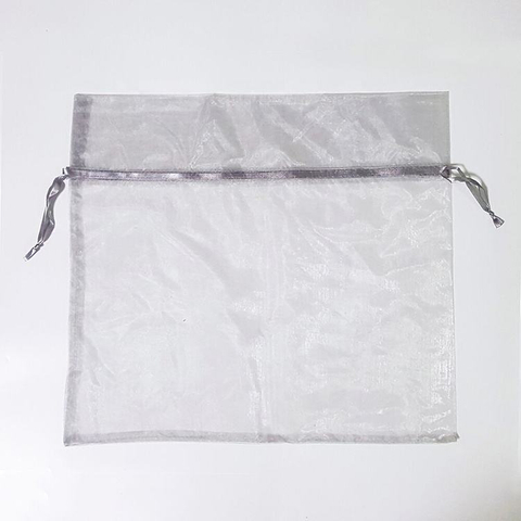 High Quality Gray Organza Pouch for Jewelry Custom Wholesale with Drawstring Sealing Handle for Gift Packaging with Logo