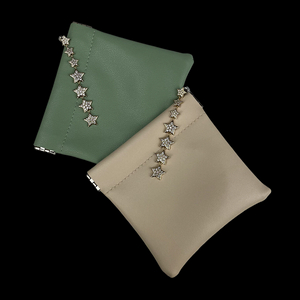 PU Leather Small Jewelry Bag No Zipper Travel Cosmetic Pouch Waterproof Portable Makeup Bag Magnetic Jewelry Bag