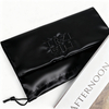 Custom Luxury Black Silk Satin Dust Bag Jewelry Packaging Pouch Gift Storage Bags Drawstring Pouch With Embroidery