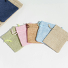 Custom Print Biodegradable Linen & Cotton Jute Bag Drawstring Jewelry Gift Sack for Soap Packaging with Custom Logo