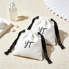 Custom Logo Printed Recyclable Small Twill Cotton Screen Printing Cotton Drawstring Pouch Jewelry Bag for Ring Glasses Earrings