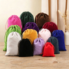 Recyclable Natural Cotton Velvet Pouch Bags for Jewelry Wedding & Party Favors Candy Gifts Custom Velvet Drawstring Bag