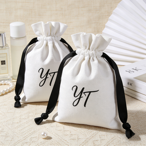 Hot Selling Custom Cotton Bags Reusable Cotton Canvas Packaging Bags Cotton Drawstring Jewelry Pouch Bag