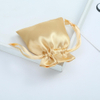 Luxury Gold Soft Small Silk Fabric Perfume Gift Packaging Pouch Custom Printed Logo Satin Dust Jewelry Drawstring Bag