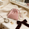 Recyclable Custom Logo Velvet Suede Jewelry Bag High Quality Soft Fabric Jewelry Drawstring Pouch Wholesale
