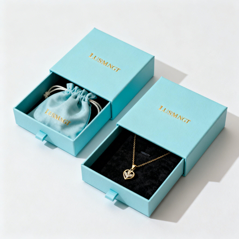 Custom Printed Microfiber Jewelry Pouch and Drawer Cardboard Box Personalized Logo Packaging for Elegant Jewels