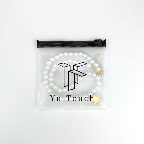 Custom Logo Mini Frosted PVC Plastic Jewelry Pouch Cosmetic Slide Zip Lock Packaging Bags for Jewelry Rhinestones Glitter