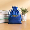 Recyclable Custom Embroidered Velvet Drawstring Bags Candles Jewelry Gifts Storing Bag Velvet Packaging Bags