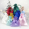 Recyclable Custom Printing Satin Jewelry Pouch Eco-Friendly Packaging Drawstring Bag Logo Colorful Stylish Gift