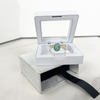 Custom Logo Cardboard Sliding Sleeve Paper Jewelry Storage Drawer Box Packaging With Clear PE Film Floating Gift Display Box