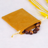Hot Sale 7*9cm Velvet Cosmetic Earring Pouch Custom Printing Ribbon Strings Gift Candle Perfume Jewelry Velvet Pouch