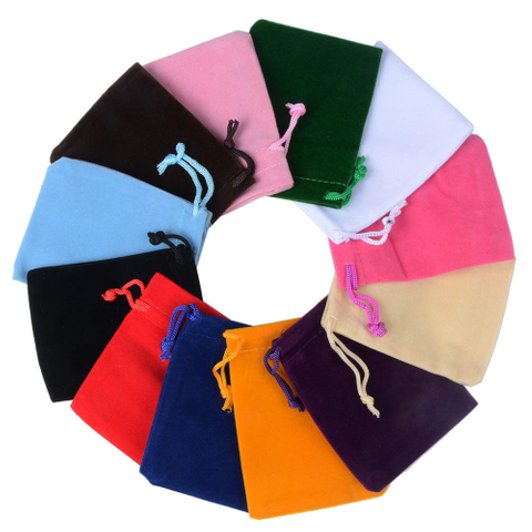 Customized 9*12CM Velvet Jewelry Pouch Suede Drawstring Bag with Hot Stamping for Gift Packaging and Logo Display