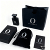 Luxury Custom Logo Printed Black Paper Jewelry Perfume Boxes Set for Gift Ring Display Jewelry Packaging Pouch & Cards