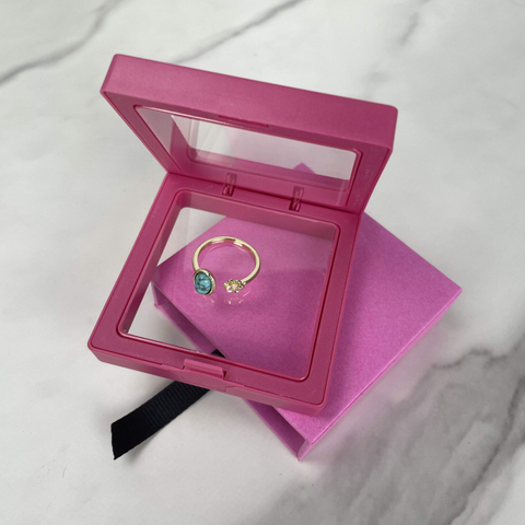 Custom 3D Suspension Floating Box PE Plastic Transparent Frame Jewelry Packaging Displays Boxes