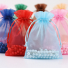 Solid Color Organza Drawstring Bags for Jewelry Accessories or Christmas Gift Packaging Wholesale Organza Packaging Bag