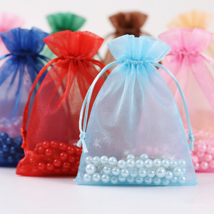 Solid Color Organza Drawstring Bags for Jewelry Accessories or Christmas Gift Packaging Wholesale Organza Packaging Bag