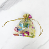 Custom Printed High Quality Organza Bags 24 Colors Leaf Snowflake Flower Drawstring Wedding Gift Pouches Jewelry Gift Packaging