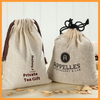 Customized Logo Printed Cotton Linen Drawstring Bags Double Drawstring Shopping Gifts Bag Canvas Cotton Bags