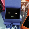 Luxury Custom Blue Magnet Book Shape Paper Gift Packaging Box for Jewelry Ribbon Ring Earring Jewelry Box