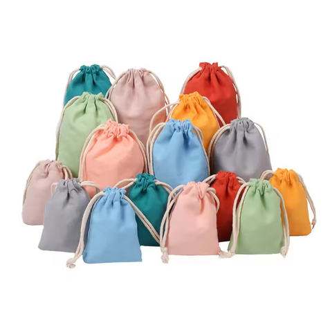 Gift Bag Custom Logo Canvas Cotton Drawstring Bag Organic Cotton Canvas Dust Pouch Watch Jewelry Dust-proof Cotton Bag