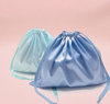 Custom Print Logo Soft Silk Satin Drawstring Storage Pouch for Underwear Bikini Reusable Jewelry Gift Packaging Bags