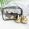 Transparent PVC Waterproof Cosmetic Bag with Zipper Closure Travel Toiletries Makeup Case Custom Logo Printed Packaging