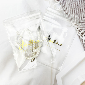 Resealable Custom PVC Transparent Plastic Self Adhesive Poly Bags Heat Sealed Zipper Bag Jewelry Packaging