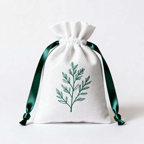 Organic Recycled Custom Cotton Dust Proof Bag Natural Fabric Cosmetic Cotton Bag for Eco-Friendly Brand Packaging