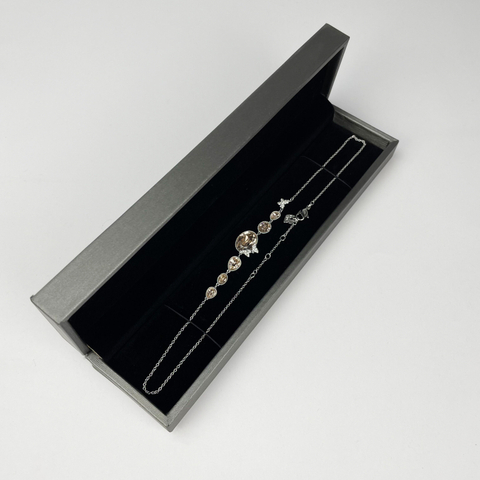 High End Custom Logo Printed Necklace Bracelet Jewelry Packaging Box Long Leather Gift Box Long Chain Jewelry Case
