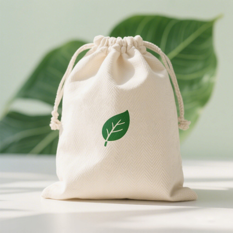 Organic & Recycled Cotton Dust Bag Natural Herringbone or Twill Fabric for Eco-Friendly Brand Packaging