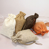 Custom Logo Linen Bags for Jewelry Gift Soap Packaging Sustainable Jute Sachet Drawstring Pouch Custom Printed Linen Jute Sack