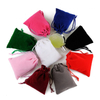 Custom Logo Luxury Colored Jewelry Velvet Gift Bag 5*7CM Drawstring Pouch Made From Suede Satin Organza Jute for Wine Storage