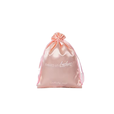 Wholesale Drawstring Jewelry Gift Silk Satin Pouch Hair Extension Packaging Black Satin Bag with Customized logo