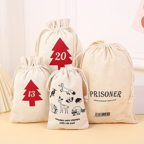 Hot Selling Organic Cotton Drawstring Dust Bag Soft Small Calico Flannel Fabric Jewelry Pouch Bags Recyclable Gift Packaging