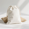 Wholesale Plain White Cotton Bag Custom Sizes Recycled Natural Jute Cotton Drawstring Bag with Zip for Packaging