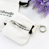 Custom Logo 100% Organic Cotton Drawstring Jewelry Bag Small Canvas Pouch for Ring Packaging and Gift Giving