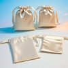 Custom Logo Printed Underwear Lingerie Dust Gift Packaging Silk Drawstring Pouch Soft Hair Satin Bags Satin Jewelry Bag