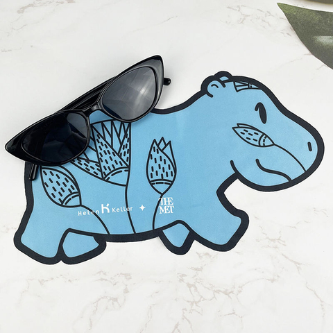 Custom Logo Design Microfiber Hippo Glasses Cleaning Cloth Soft Microfiber Camera Screen Eyeglass Optical Lens Sunglasses Cloth