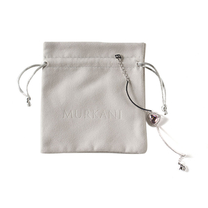 Eco-friendly Custom Logo Printed Gift Bag Suede Velvet Dust Jewelry Pouch Suede Velvet Drawstring Jewelry Bag