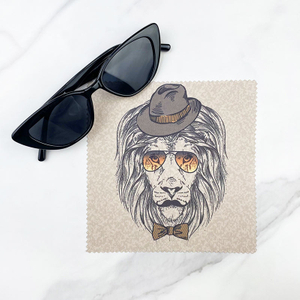 Lion Pattern Microfiber Eyeglasses Glasses Cleaning Cloth Eyewear Accessories Sunglasses Screen Lens Cleaner Cloth